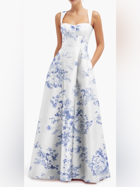 ALFRED SUNG Dresses & Skirts - NEW ALFRED SUNG Floral Lace Up A-Line Gown Sz 10